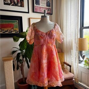 Lush Pink and Orange Fabric
